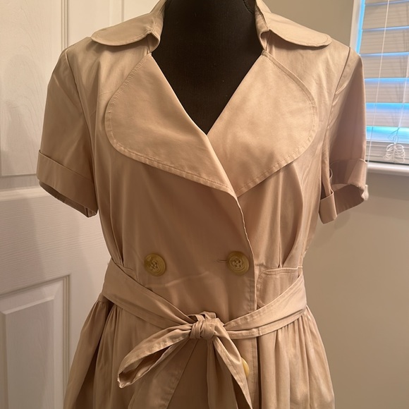 TRENCH Dress with Pockets Sz 12 - Picture 3 of 4